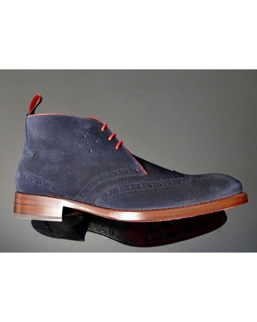 Jeffery West Blue Page 'worship' Piped Wing Tip Chukka Leather for men