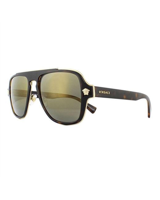 Versace Brown Sunglasses Ve2199 12524T Dark Havana Mirror for men