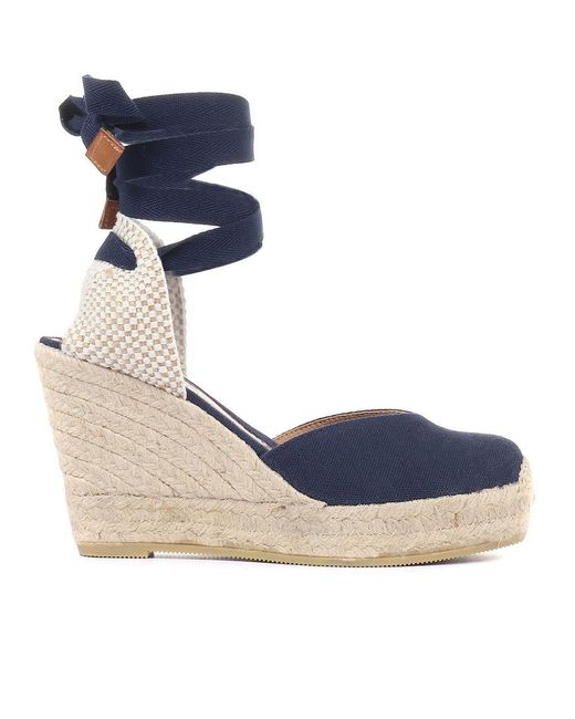 Jones Bootmaker Blue Alyssa Wedge Espadrille Sandals