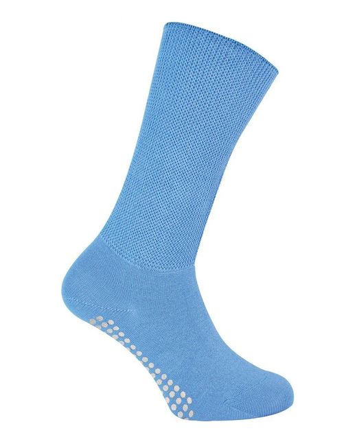 Dr.Socks Blue Extra Wide Oedema Socks With Non Slip Grips for men