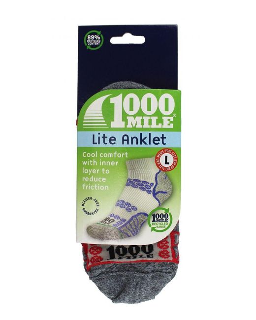 1000 Mile Socks Blue Lite Anklet Double Layer Running for men