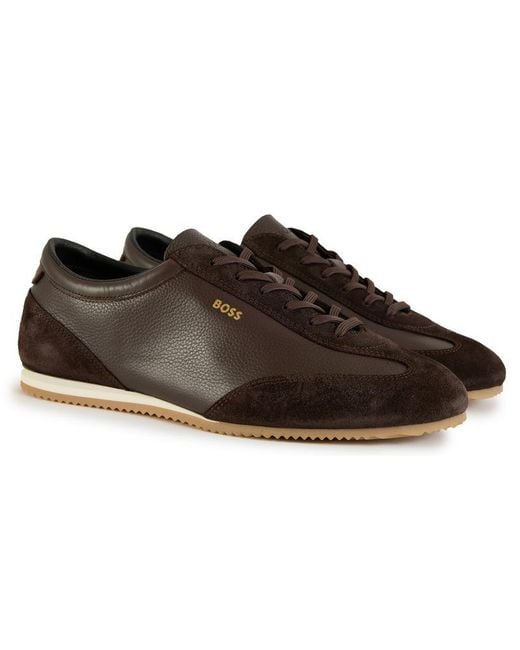 Boss Brown Lineor Lowp Trainers for men