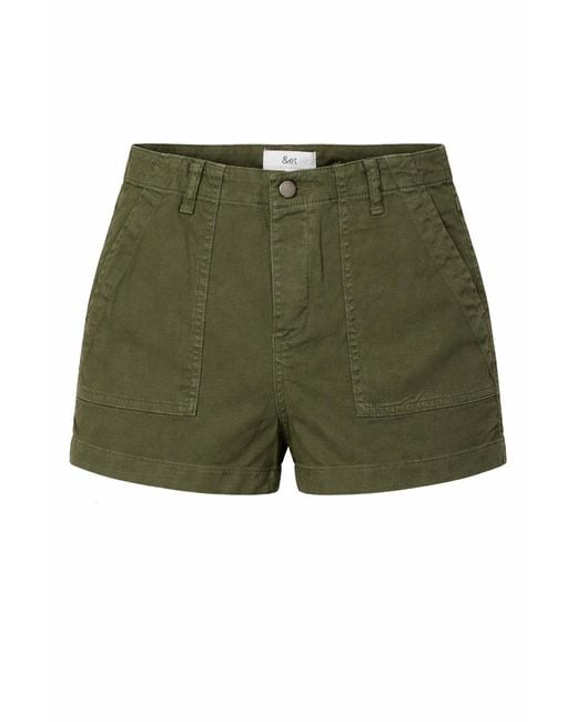 Secret Label Yellow Denim Utility Shorts Cotton