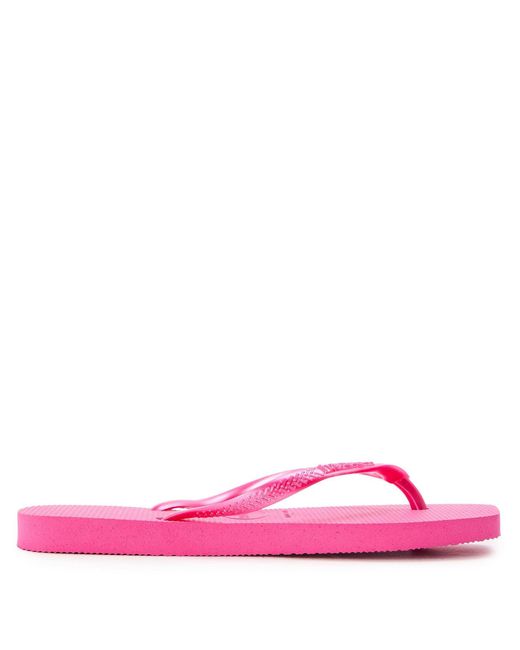 Havaianas Pink Solid Patterned Thong Toe Flip Flop Sandals