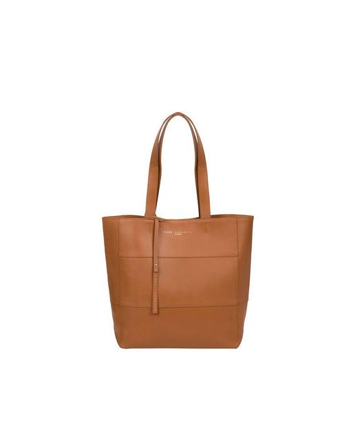Pure Luxuries Brown 'Ashurst' Saddle Vegetable-Tanned Leather Tote Bag