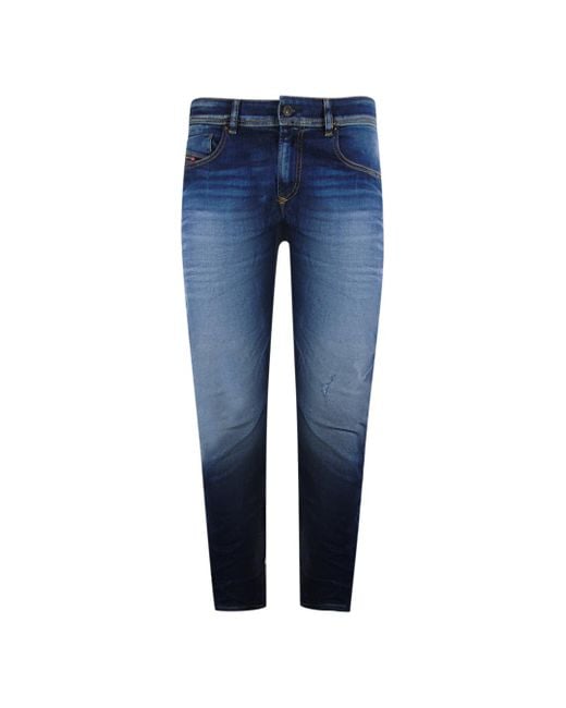 DIESEL Blue 1979 Sleeker-R Dark Denim Pants Cotton for men