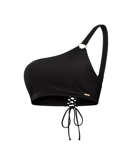 Speedo Black Asymmetric Tie Front Bikini Set