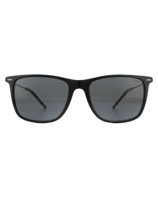 Polo Ralph Lauren Gray Rectangle Shiny Sunglasses for men