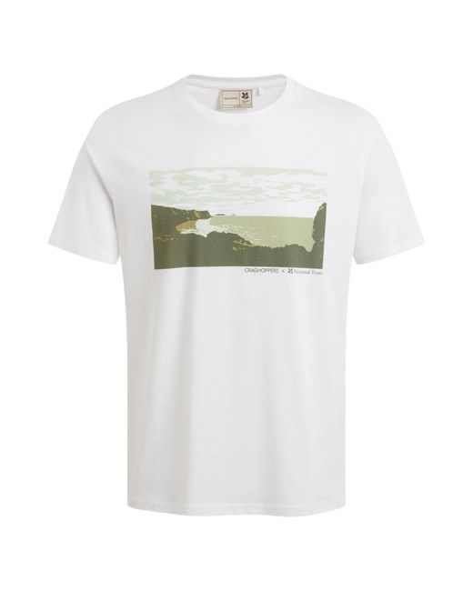Craghoppers White National Trust Sabden Scenery Short-Sleeved T-Shirt for men
