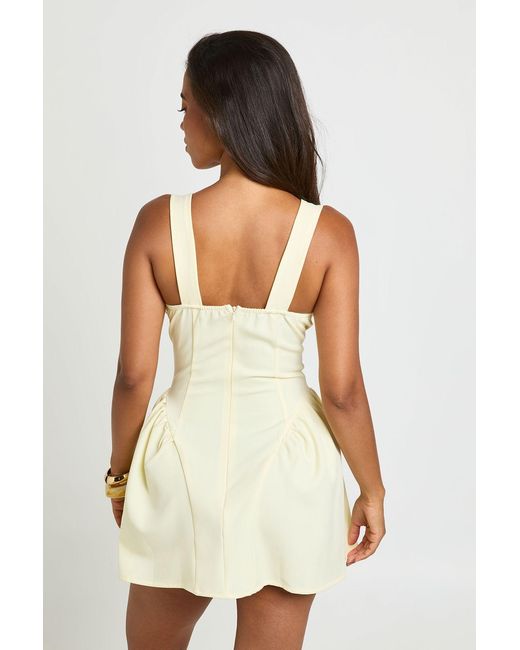 Boohoo White Tailored Sweetheart Neckline Skater Dress