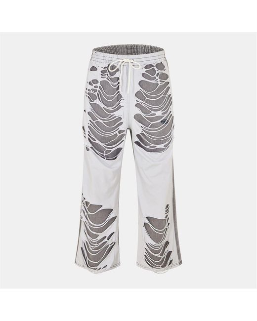 DIESEL Gray Martia Distressed Wide Leg Jeans for men