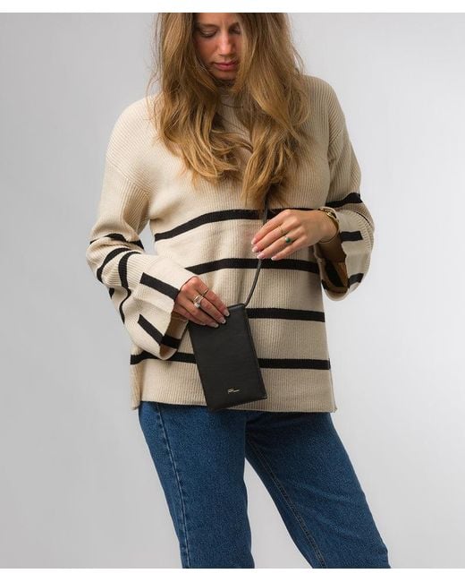 Pure Luxuries Black 'Lana' Nappa Leather Cross Body Phone Bag