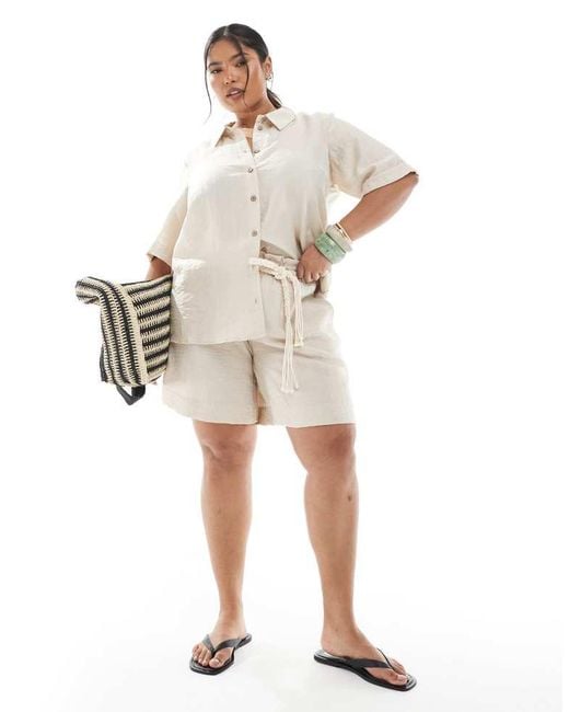 Vero Moda Natural Boxy Shirt Co-Ord