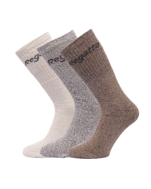 Regatta Gray Great Outdoors Cotton Rich Casual Socks (Pack Of 3) for men