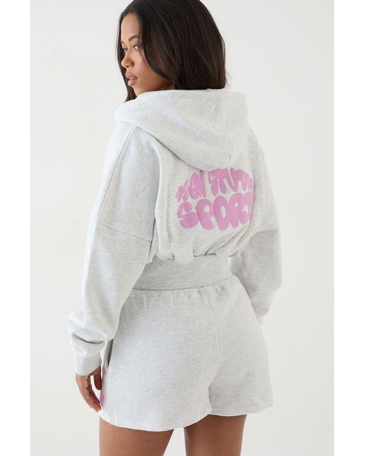 DSGN Studio White Sport Bubble Slogan Sweat Short