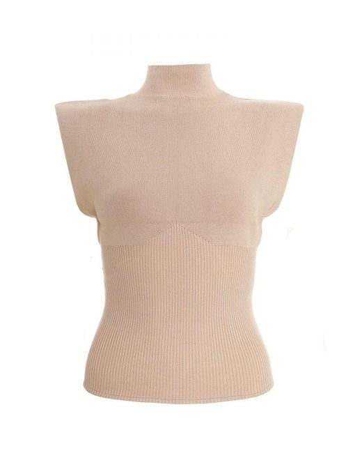 Quiz Natural Seamless Knitted Vest Viscose