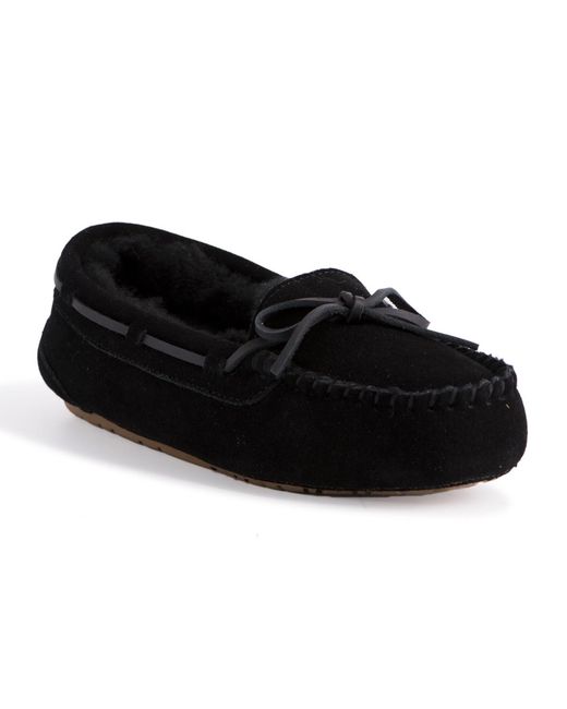 Aus Wooli Black Australia Stylish Sheepskin Lace Moccasin