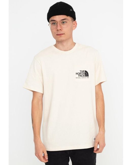 The North Face White Berkeley California Pocket T Shirt Scrap Raw Undyed for men
