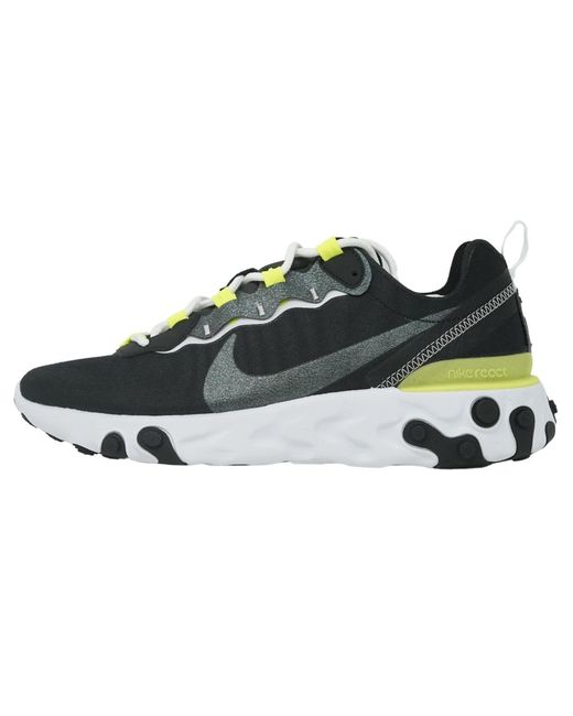 Nike Green React Element 55 Se Lace-Up Synthetic Trainers Cn3591_001 Cotton
