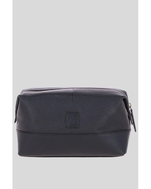 Ashwood Leather Gray 'Milo' Real Washbag for men