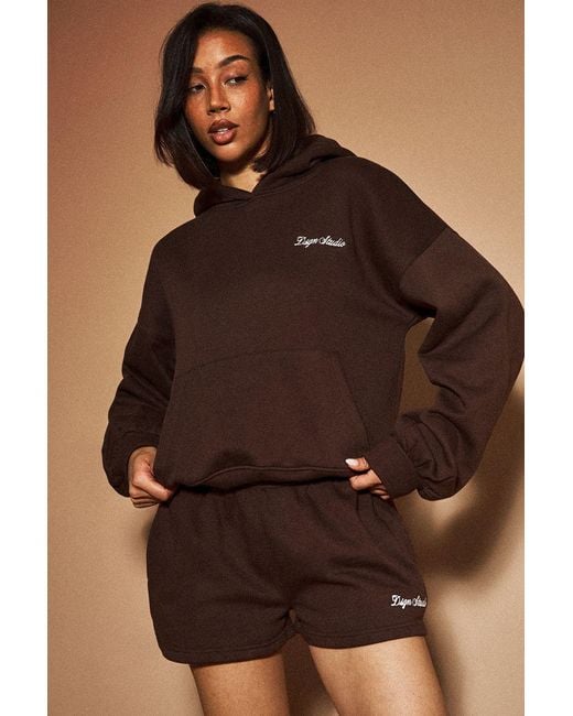 DSGN Studio Brown Boxy Over The Head Hoodie