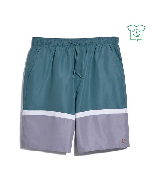 Farah Blue Murphy Regular Fit Swim Short for men