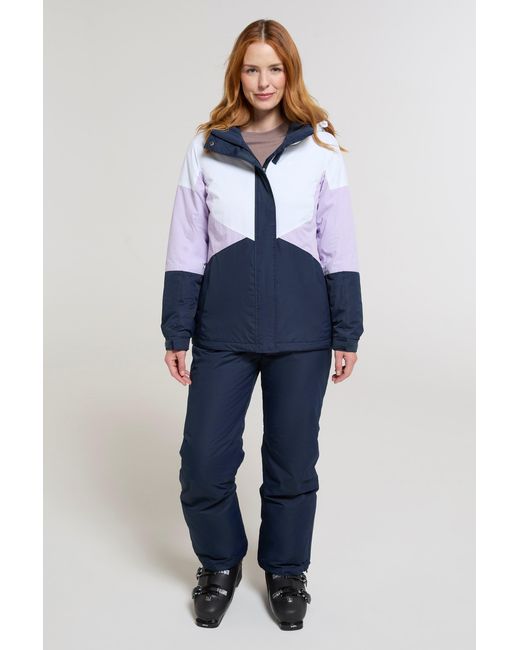 Mountain Warehouse Blue Plain Ski Jacket And Pants Set Insulated Hooded Snowproof Winter Outfit