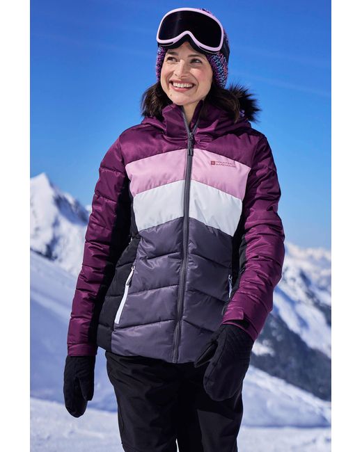 Mountain Warehouse Blue 'Cascade' Padded Ski Jacket Water Resistant Breathable Coat