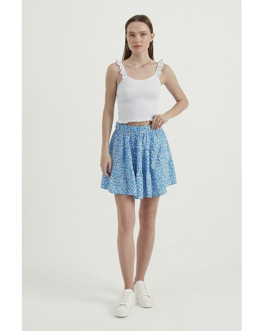 Hiccup White V Neck Smocked Cropped Top