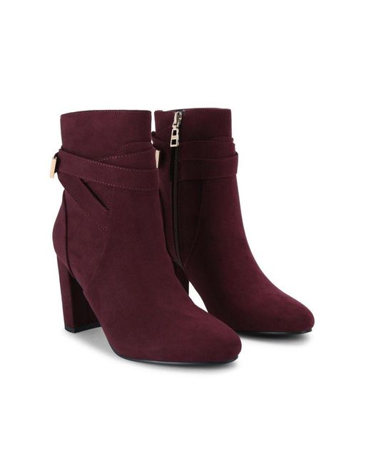 Carvela Kurt Geiger Tempt Ankle Strap Microsuede Boots in Purple