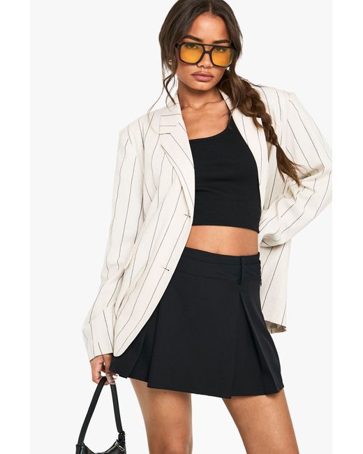 Boohoo Black Box Pleat Skort