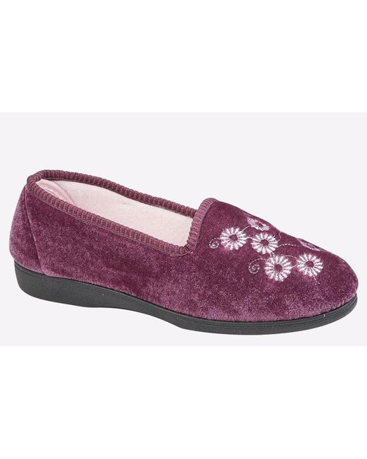 Sleeper Purple Cathy Embroidered Slipper