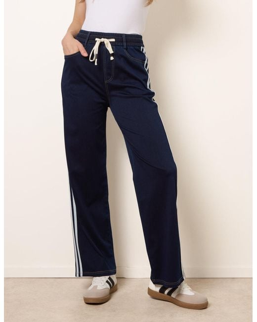 Blue Vanilla Blue Side Stripe Jeans With Drawstring