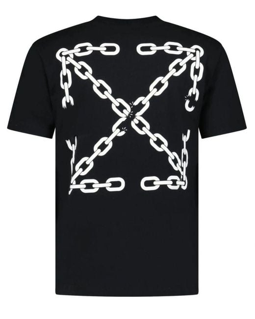 Off-White c/o Virgil Abloh Black Off- Chain Arrow Printed T-Shirt for men