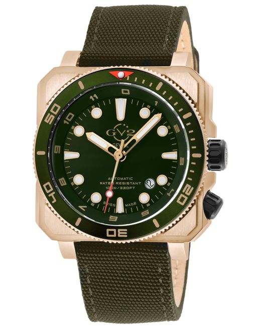 Gv2 Green Xo Submarine 4543 Swiss Automatic, Sellita Sw200 Movement Canvas Watch Luminous for men