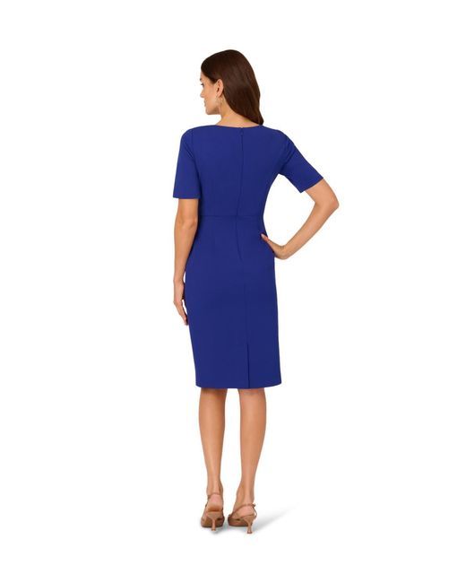 Adrianna Papell Blue Asymmetrical Short Dress