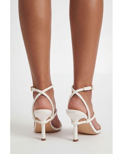 Boohoo Brown Wide Fit Padded Strappy High Heels