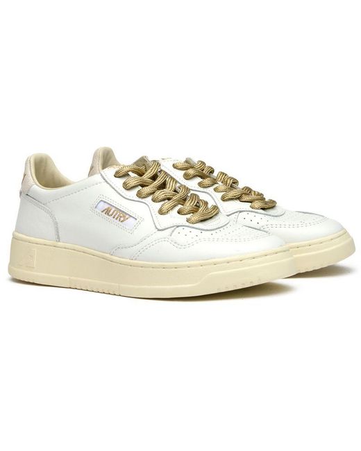 Autry White Medalist Low Trainers