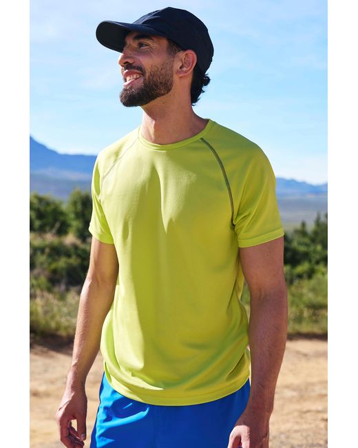 Mountain Warehouse Green 'Endurance' T-Shirt Breathable Quick Dry Upf50 Sun Protection Tee for men
