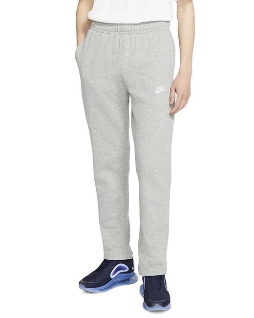 Nike Gray Sportswear Club Fleece Openhem Joggers for men