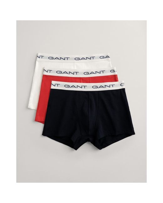 Gant White 3-Pack Cotton Jersey Trunks Colour: 105, Size: L for men