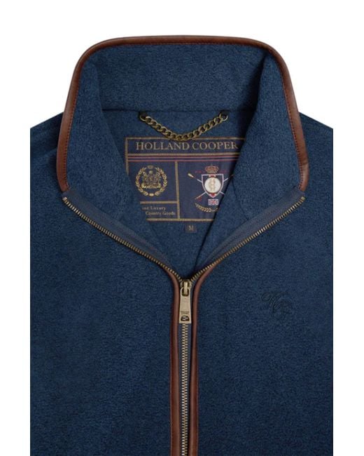 Holland Cooper Blue Country Fleece Gilet Dusty Cotton for men