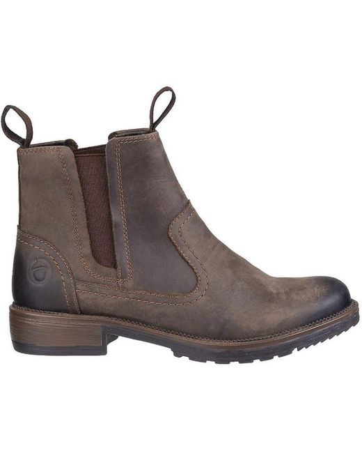 Cotswold Brown Ladies Laverton Slip On Leather Ankle Boot