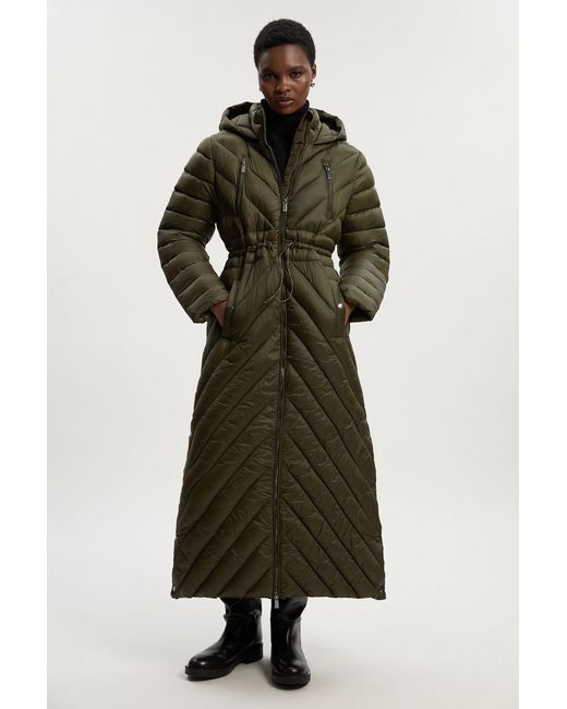 Karen Millen Green Lightweight Packable Maxi Coat