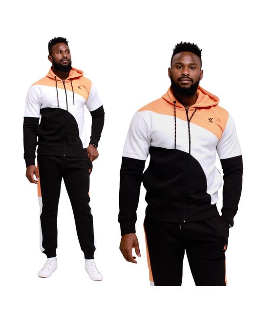 KAM Jeanswear Black Kam Two Piece Tracksuit Hoodie & Jogger Set for men