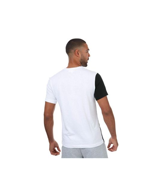 Lacoste T-shirt Met Tekstprint En Kleurvlakken Voor , Wit-grijs in het White voor heren