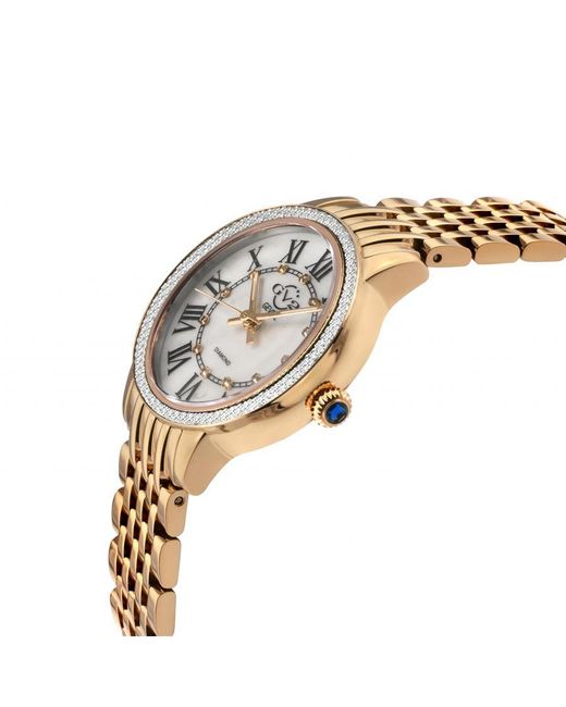 Gv2 Metallic Astor Iii Mop Dial Swiss Quartz Stainless Steel Diamond Watch