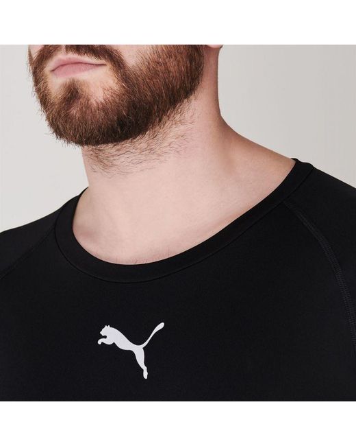 PUMA Black Liga Baselayer Short Sleeve Tee for men