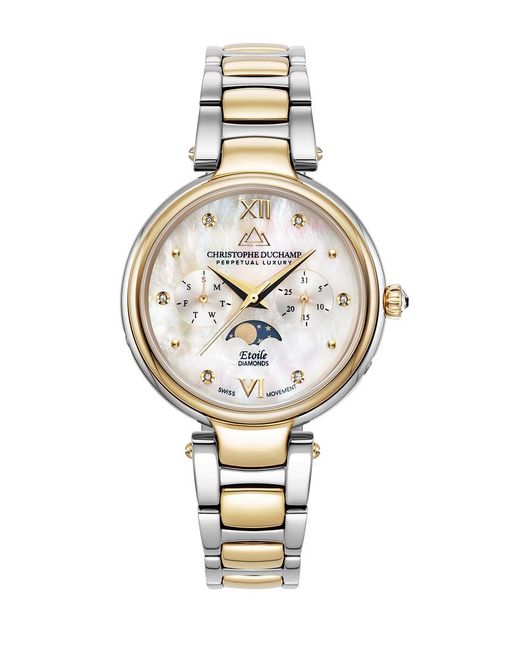 Christophe Duchamp Metallic Mother Of Pearl Etoile Watch 36Mm