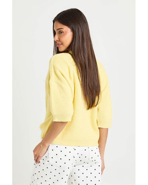 Boohoo White Knitted Oversized Button Through T-Shirt